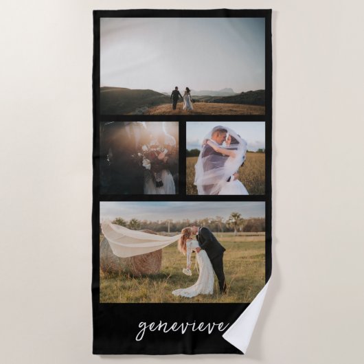 Einfache FotoCollage Modern Strandtuch (Vorderseite)