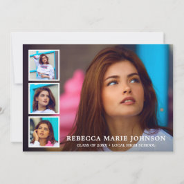 Einfache FotoCollage Moderner Abschluss Ankündigung