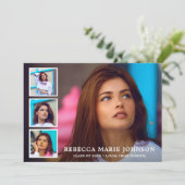 Einfache FotoCollage Moderner Abschluss Ankündigung (Stehend Vorderseite)