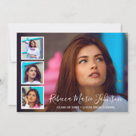 Einfache FotoCollage Moderner Abschluss Ankündigung