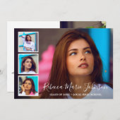 Einfache FotoCollage Moderner Abschluss Ankündigung (Vorne/Hinten)