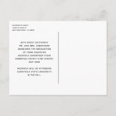 Einfache FotoCollage Moderner Abschluss Ankündigungspostkarte (Rückseite)