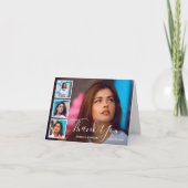 Einfache FotoCollage Moderner Abschluss Dankeskarte (Vorderseite)