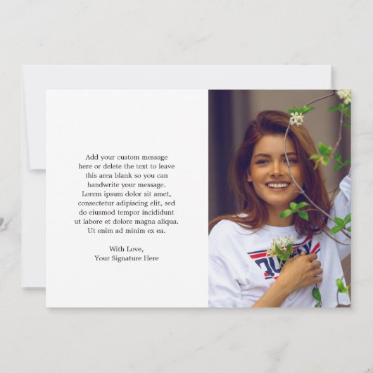 Einfache FotoCollage Moderner Abschluss Dankeskarte (Rückseite)