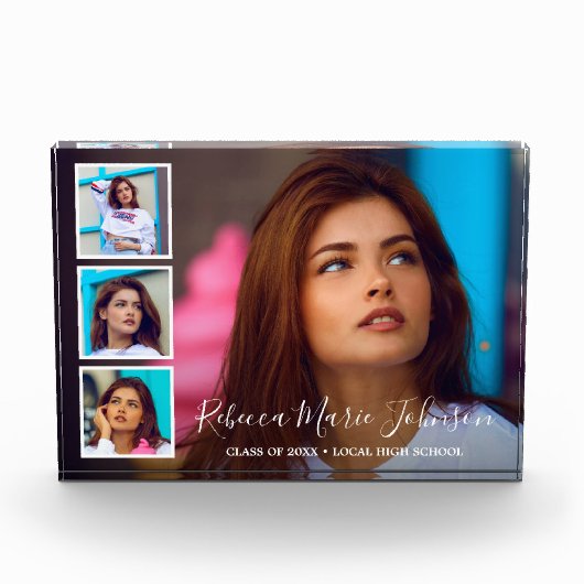 Einfache FotoCollage Moderner Abschluss Fotoblock (Vorderseite)