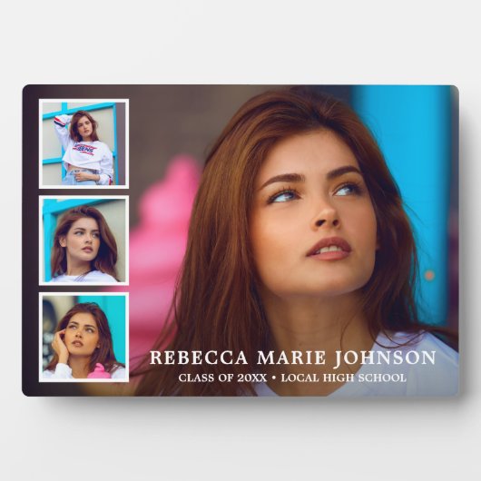 Einfache FotoCollage Moderner Abschluss Fotoplatte (Vorderseite)