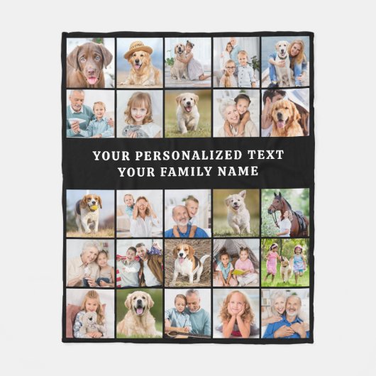 Einfache FotoCollage Personalisiert 25 Picture Bla Fleecedecke (Vorderseite)