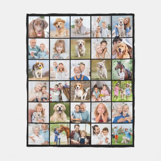 Einfache FotoCollage Personalisiert 30 Bild Fleecedecke (Vorderseite)