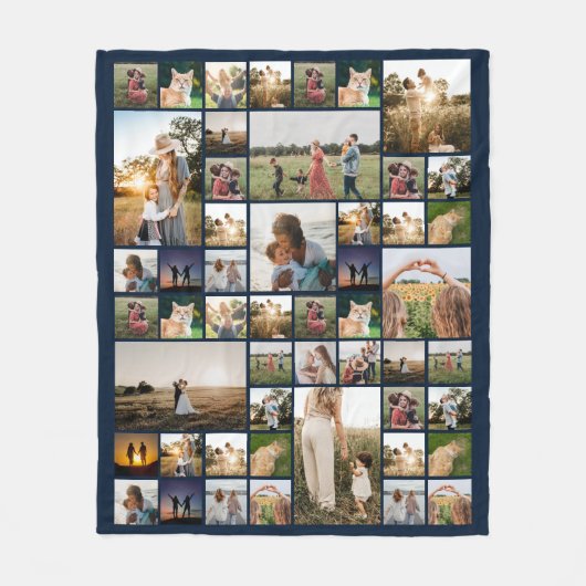 Einfache FotoCollage Personalisiert Fleecedecke (Vorderseite)