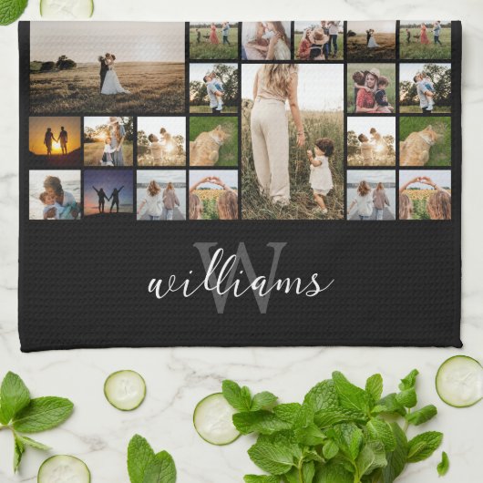 Einfache FotoCollage Personalisiert Geschirrtuch (Gefaltet)