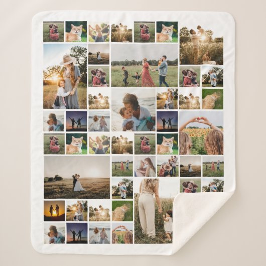 Einfache FotoCollage Personalisiert Sherpadecke (Vorderseite)