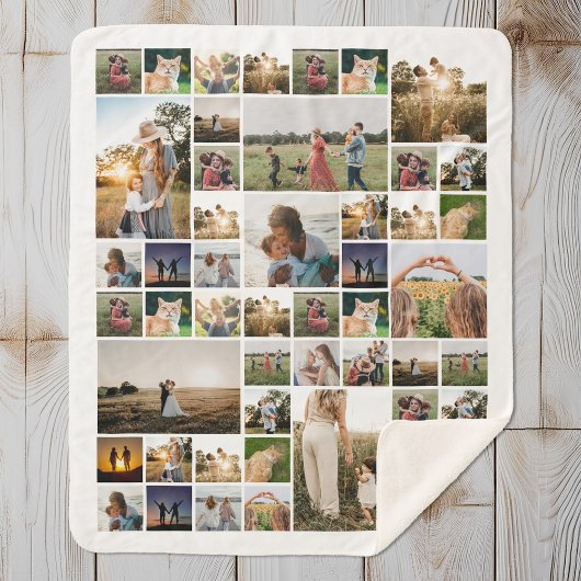 Einfache FotoCollage Personalisiert Sherpadecke