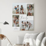 Einfache FotoCollage Schwarz und Weiß Familie Künstlicher Leinwanddruck<br><div class="desc">Einfache Foto Collage Schwarz und Weiß Imitate Canvas Print. Klicken Sie auf die Schaltfläche Bearbeiten,  um Ihre Fotos und Texte anzupassen.</div>