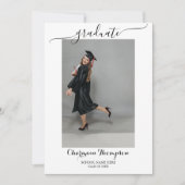 Einfache FotoCollage Schwarzweiß-Abschluss Einladung (Vorderseite)