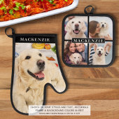 Einfache FotoCollage und Name des Fotos Ofenhandschuh & Topflappen-Set