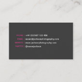 Einfache Fotograf-Visitenkarte Visitenkarte (Rückseite)