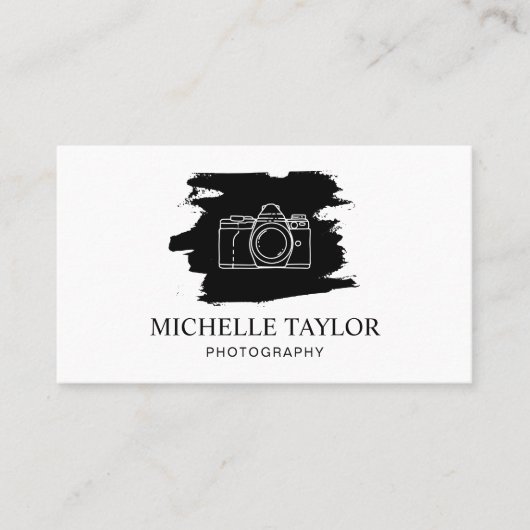 Einfache Fotografie Beruflich Camera QR-Code Visitenkarte (Vorderseite)