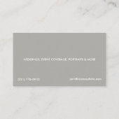 Einfache Fotografie-Kamera-Visitenkarten Visitenkarte (Rückseite)