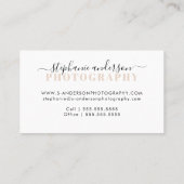 Einfache Fotografie Minimalistisch Visitenkarte (Rückseite)