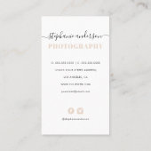 Einfache Fotografie Visitenkarte (Rückseite)