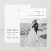 Einfache Fotohochzeit am Strand - Budgetfreundlich Einladung (Vorne/Hinten)