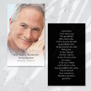 Einfache Fotokarte mit Beileidsbekundung für eine