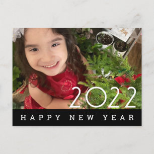 Einfache Fotokarte zum Neujahr 2023 Postkarte