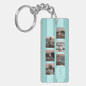 Einfache Fotos für helles Aquamarines Türkisblau Schlüsselanhänger (Vorderseite links)