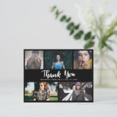 Einfache Fotos mit fünf Abschlüssen | Danke, Black Postkarte (Stehend Vorderseite)