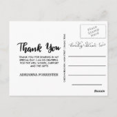 Einfache Fotos mit fünf Abschlüssen | Danke, Black Postkarte (Rückseite)