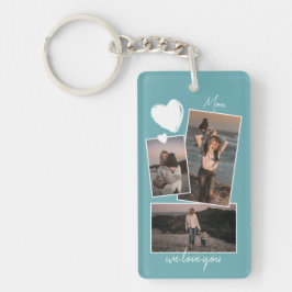 Einfache Fotos nach Maß im Aquamarinen Aqua Türkis Schlüsselanhänger