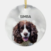 Einfache Fotos und Name Keramik Ornament (Vorne)