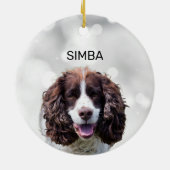 Einfache Fotos und Name Keramik Ornament (Hinten)