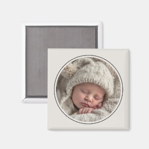 Einfache Fotovorlage Personalisierter Rahmen Magnet