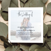 Einfache Fotovorlage Stilvolle Hochzeit Einladung