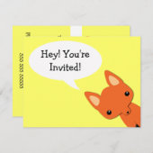 Einfache Fox-Bär Geburtstagseinladung Einladung (Vorne/Hinten)
