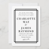 Einfache Frame Black Classic Hochzeit Einladung (Vorderseite)