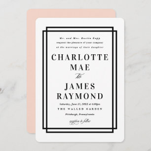 Einfache Frame Black Classic Hochzeit Einladung