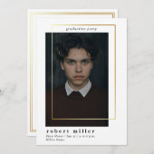 Einfache Frame Classy Foto Abschluss Einladung (Vorne/Hinten)