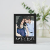 Einfache Frame EDITABLE-FARBE Save the Date Postca Postkarte (Stehend Vorderseite)