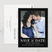Einfache Frame EDITABLE-FARBE Save the Date Postca Postkarte (Vorne/Hinten)