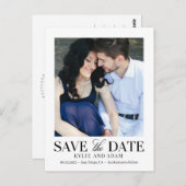 Einfache Frame EDITABLE-FARBE Save the Date Postca Postkarte (Vorne/Hinten)