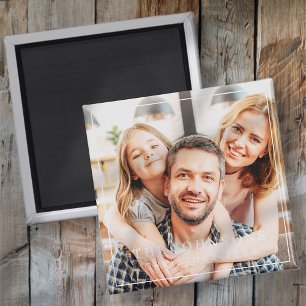 Einfache Frame Moderne Foto Familienurlaub Magnet
