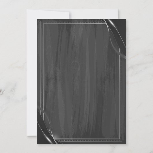 Einfache Frame Silver Graduation Cap, Grauer Absch Einladung (Rückseite)