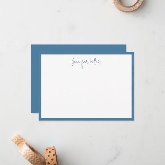 Einfache Frame Table Script Editable Blue Custom Mitteilungskarte (Vorderseite/Rückseite Beispiel)