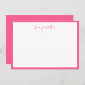 Einfache Frame Tall Script editierbar Hot Pink Cus Mitteilungskarte (Vorne/Hinten)