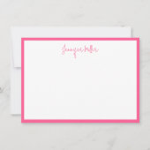 Einfache Frame Tall Script editierbar Hot Pink Cus Mitteilungskarte (Vorderseite)