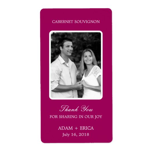 Einfache Frame Wedding Wine Labels (Vorne)
