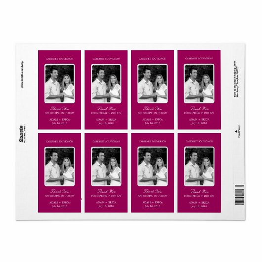 Einfache Frame Wedding Wine Labels (Vorne)