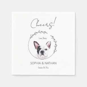 Einfache französische Bulldogge Hochzeitcocktail N Serviette